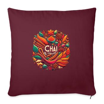 Chai - Housse de coussin décorative 45 x 45 cm - bordeaux - Devant