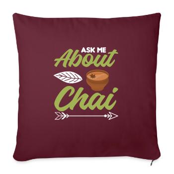 Chai - Housse de coussin décorative 45 x 45 cm - bordeaux - Devant