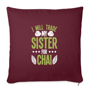 Chai - Housse de coussin décorative 45 x 45 cm - bordeaux - Devant