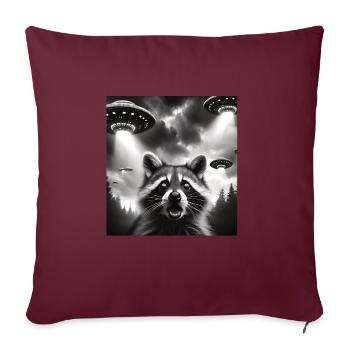 Raton laveur - Housse de coussin décorative 45 x 45 cm - bordeaux - Devant