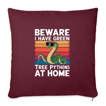 Serpent - Housse de coussin décorative 45 x 45 cm - bordeaux - Devant