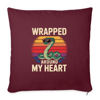 Serpent - Housse de coussin décorative 45 x 45 cm - bordeaux - Devant