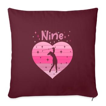 9. Geburstag Golf Golferin Mädchen Tochter - Sofakissenbezug 45 x 45 cm - Burgunderrot - Vorne