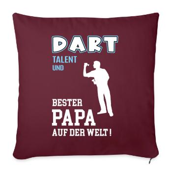Dart Bester Papa Vater Vatertag Geburtstag Darter - Sofakissenbezug 45 x 45 cm - Burgunderrot - Vorne