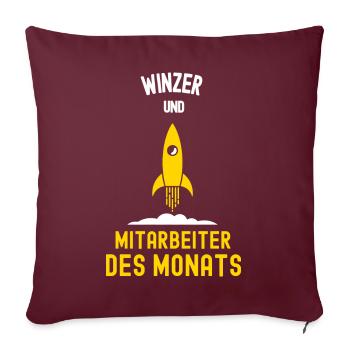 Winzer Mitarbeiter des Monats Winzerei Kollegen - Sofakissenbezug 45 x 45 cm - Burgunderrot - Vorne