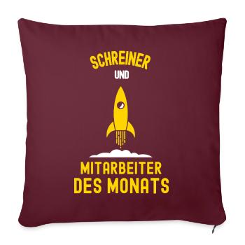 Schreiner Mitarbeiter des Monats Schreinerei Azubi - Sofakissenbezug 45 x 45 cm - Burgunderrot - Vorne