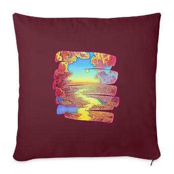 Brushstroke Dreamland avec River | Cadeau - Housse de coussin décorative 45 x 45 cm - bordeaux - Devant