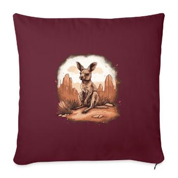 Kangourou Bébé Kangourou Marsupial Kangourou - Housse de coussin décorative 45 x 45 cm - bordeaux - Devant