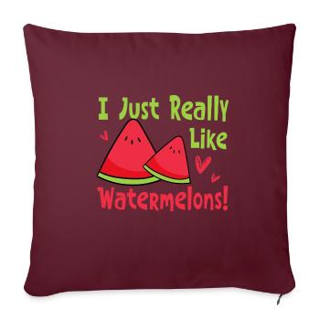 Wassermelonen Sommerfrüchte Melone - Sofakissenbezug 45 x 45 cm - Burgunderrot - Vorne