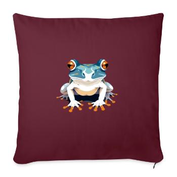 Frosch-Vektor-Kunst mit lebendigen Farben Illustration - Sofakissenbezug 45 x 45 cm - Burgunderrot - Vorne