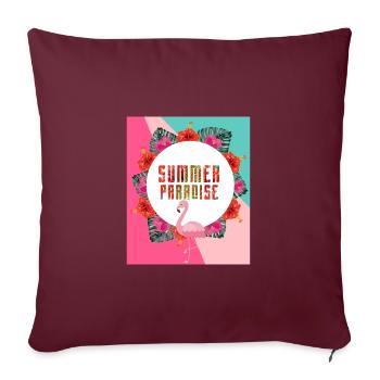 Paradis d'été - Housse de coussin décorative 45 x 45 cm - bordeaux - Devant