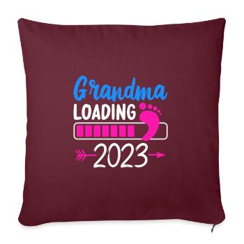 2023 Oma Loading Werdende Oma Großmutter - Sofakissenbezug 45 x 45 cm - Burgunderrot - Vorne