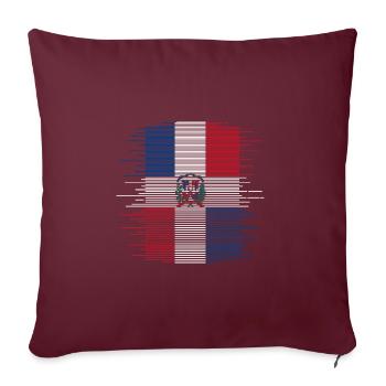 Drapeau de la République dominicaine Drapeau Dom Rep Voyage - Housse de coussin décorative 45 x 45 cm - bordeaux - Devant