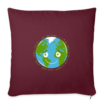 Schüchterner Planet ERDE - Sofakissenbezug 45 x 45 cm - Burgunderrot - Vorne