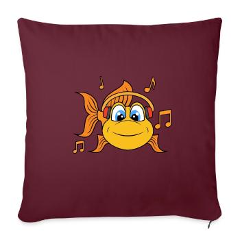Écouteurs de musique Goldfish Clef - Housse de coussin décorative 45 x 45 cm - bordeaux - Devant