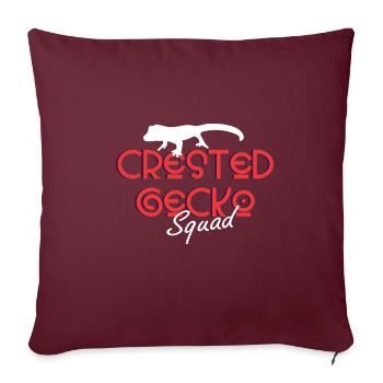 Animal exotique mignon de la Crested Gecko Squad - Housse de coussin décorative 45 x 45 cm - bordeaux - Devant