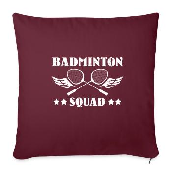Dicton amusant de Badminton Squad Shuttlecock - Housse de coussin décorative 45 x 45 cm - bordeaux - Devant