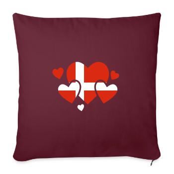 Drapeau du Danemark Scandinavie Drapeau du Danemark Voyage - Housse de coussin décorative 45 x 45 cm - bordeaux - Devant