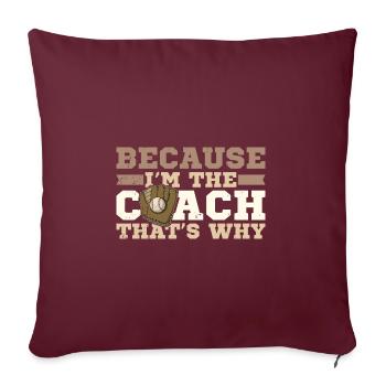 Baseball Catcher USA Handschuhe Ball Spruch - Sofakissenbezug 45 x 45 cm - Burgunderrot - Vorne