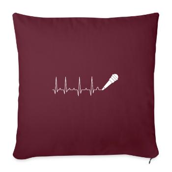 Mikrofon Herzschlag singen Karaoke Musikliebhaber - Sofakissenbezug 45 x 45 cm - Burgunderrot - Vorne