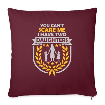J’ai deux filles - Housse de coussin décorative 45 x 45 cm - bordeaux - Devant