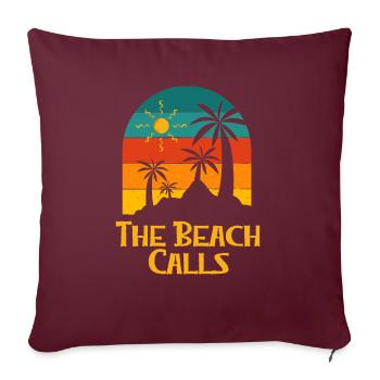 La plage appelle vacances été océan tropical - Housse de coussin décorative 45 x 45 cm - bordeaux - Devant