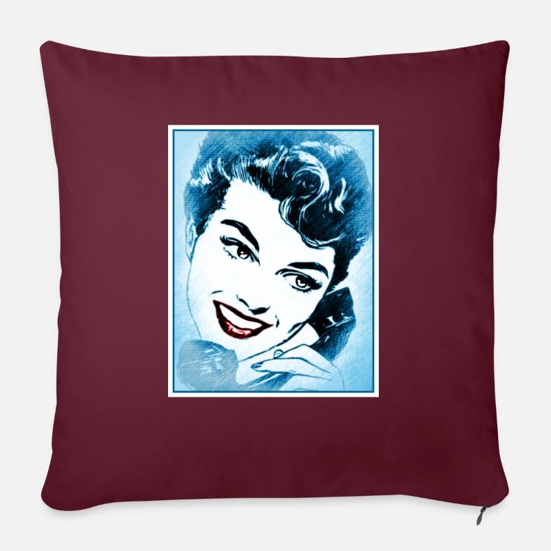 Hello - Sofakissenbezug 45 x 45 cm - Burgunderrot