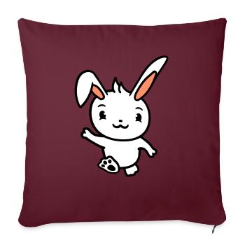 Rabbit waving greeting going running running waving waving - Sofa pillowcase 17,3'' x 17,3'' (45 x 45 cm) - burgundy - Front