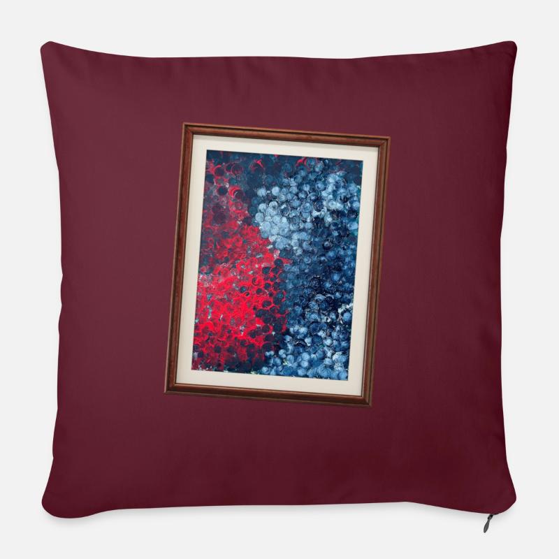 Harmonie florale - Housse de coussin décorative 45 x 45 cm - bordeaux