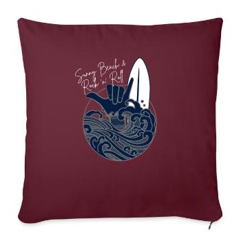 Sunny Beach Rock n Roll - OCENBLUE COLLECTION - Sofakissenbezug 45 x 45 cm - Burgunderrot - Vorne
