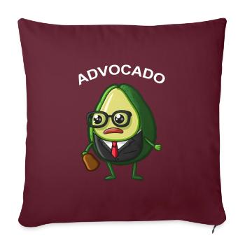 Avocado Anwalt Advokat Jurist Rechtsanwalt Vegan - Sofakissenbezug 45 x 45 cm - Burgunderrot - Vorne
