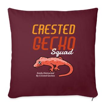 Joli reptile exotique lézard Crested Gecko Squad - Housse de coussin décorative 45 x 45 cm - bordeaux - Devant
