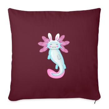 Oster-Axolotl mit Hasenohren - Sofakissenbezug 45 x 45 cm - Burgunderrot - Vorne
