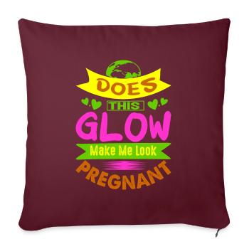 Mère Enceinte Bébé Nourrisson T-shirt Maman - Housse de coussin décorative 45 x 45 cm - bordeaux - Devant