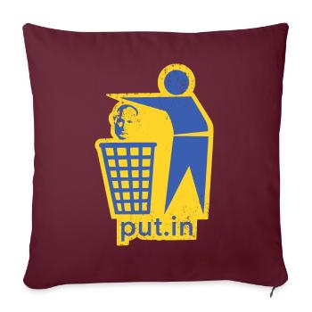 put.in - Paix Ukraine - Housse de coussin décorative 45 x 45 cm - bordeaux - Devant