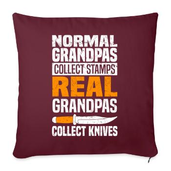 Collecter des couteaux - Housse de coussin décorative 45 x 45 cm - bordeaux - Devant