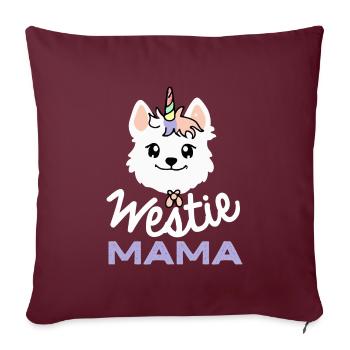 Westie Mama Unicorn Hund Geschenk Westie - Sofakissenbezug 45 x 45 cm - Burgunderrot - Vorne