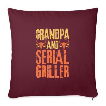 Grand-père et Serial Griller - Housse de coussin décorative 45 x 45 cm - bordeaux - Devant