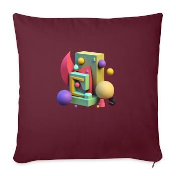 ..3D - Housse de coussin décorative 45 x 45 cm - bordeaux - Devant