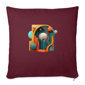 ..3D - Housse de coussin décorative 45 x 45 cm - bordeaux - Devant
