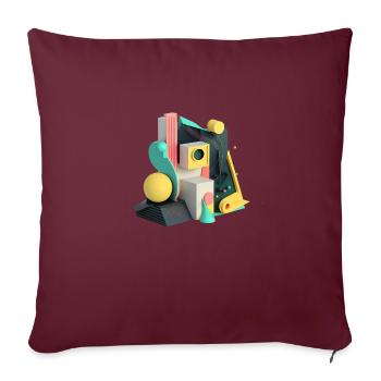 ..3D - Housse de coussin décorative 45 x 45 cm - bordeaux - Devant