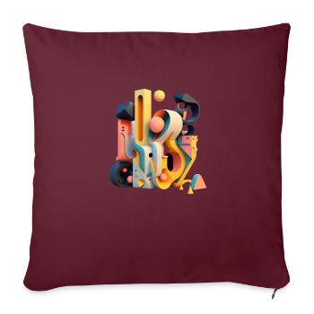 ..3D - Housse de coussin décorative 45 x 45 cm - bordeaux - Devant