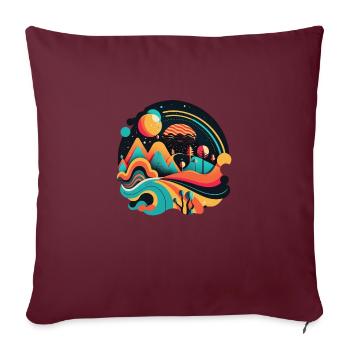 RÉTRO - Housse de coussin décorative 45 x 45 cm - bordeaux - Devant
