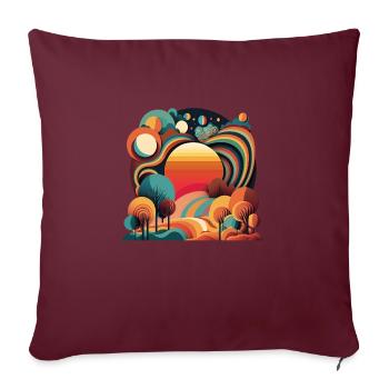 RÉTRO - Housse de coussin décorative 45 x 45 cm - bordeaux - Devant