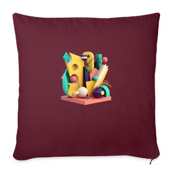 ..3D - Housse de coussin décorative 45 x 45 cm - bordeaux - Devant