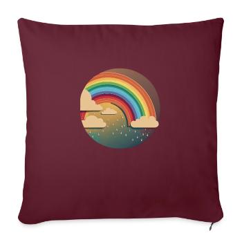 ARC-EN-CIEL - Housse de coussin décorative 45 x 45 cm - bordeaux - Devant