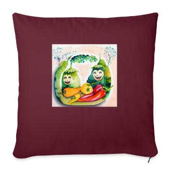 Des légumes joyeux - Housse de coussin décorative 45 x 45 cm - bordeaux - Devant