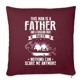 Course de bateaux chinois pour les entraîneurs de bateaux-dragons - Housse de coussin décorative 45 x 45 cm - bordeaux - Devant