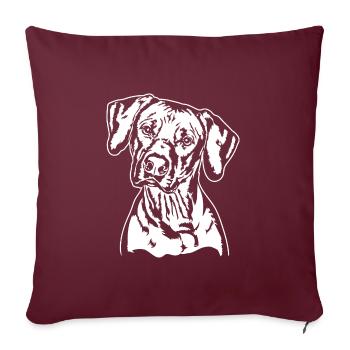 RHODESIAN RIDGEBACK Portrait de chien Wilsigns - Housse de coussin décorative 45 x 45 cm - bordeaux - Devant