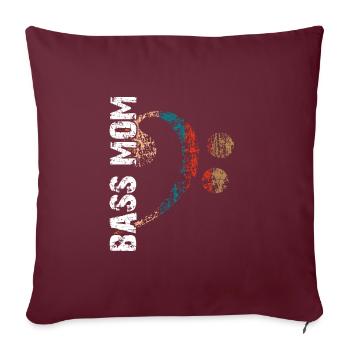 Maman basse ma mère joue de la basse est bassiste - Housse de coussin décorative 45 x 45 cm - bordeaux - Devant